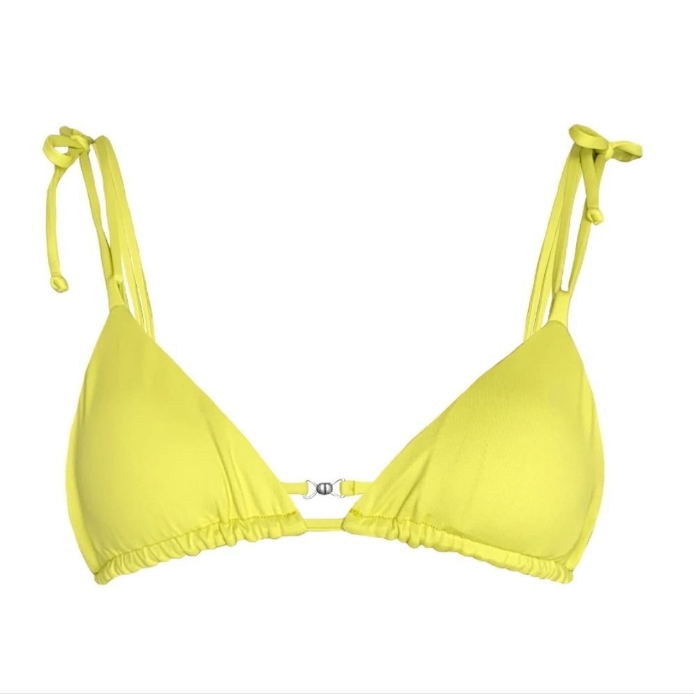 KNIGHT SWIM Bambi lime green string bikini‎ triangle swim top in palm S